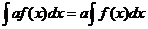 积分(a*f(x)*dx) = a*积分(f(x)*dx)
